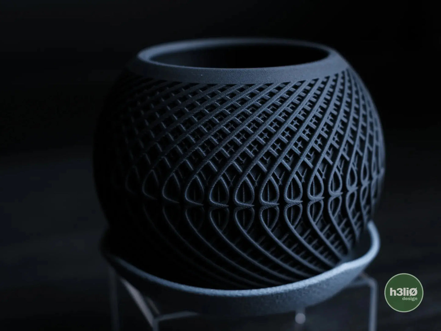KINETIC: Vaso da Interno Home Decor con Texture Dinamica e Piattino h3li0