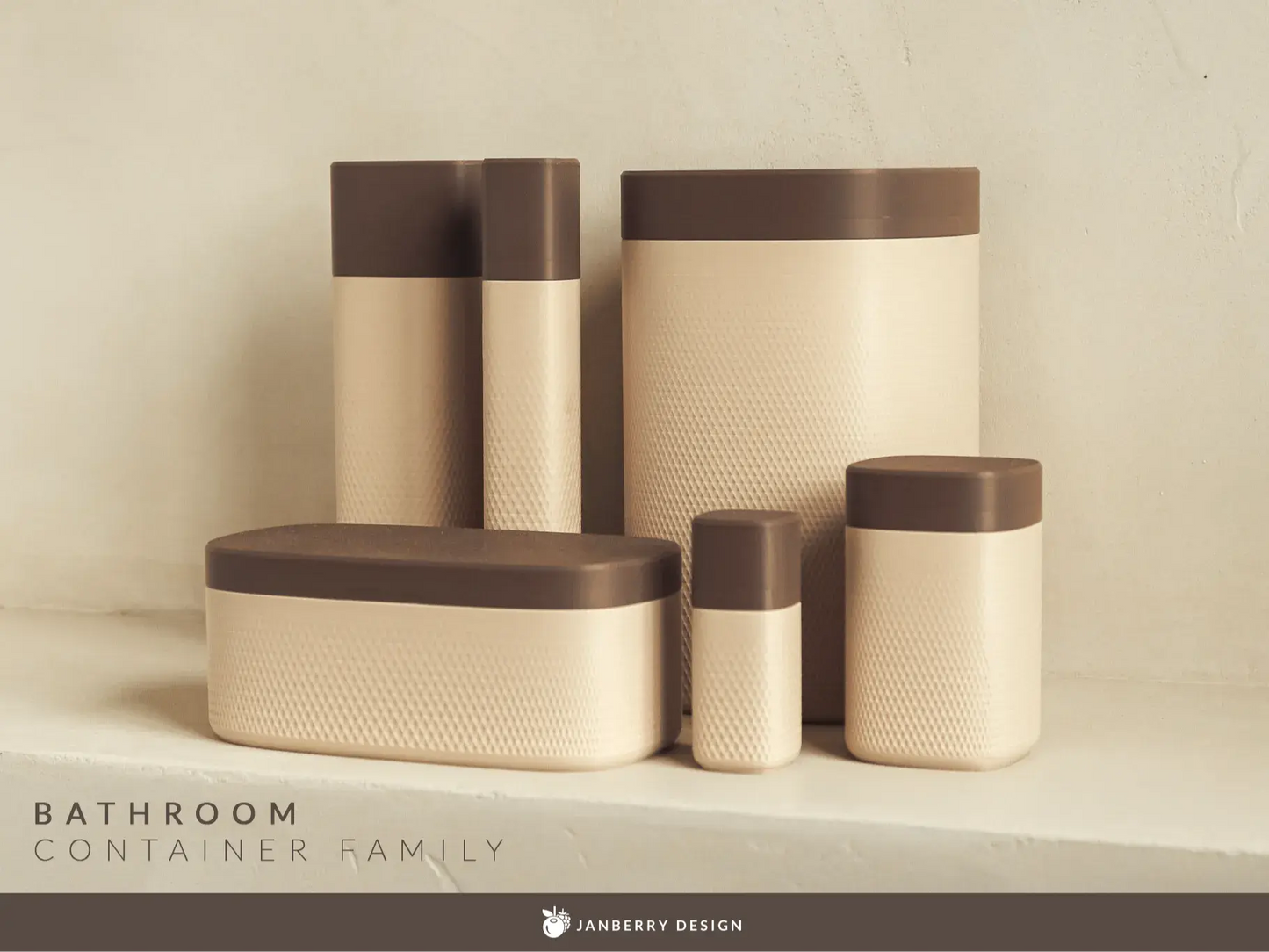 ESSENCE: Home Decor Set Contenitori Bagno Moderni in PLA Janberry