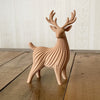Cervo DEKO in PLA Bianco Osso: Statua decorativa Japandi geometrica alta 10 cm in luce naturale.