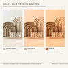 Arcadia: Coppia di Archi Decorativi Boho in PLA: Palette finiture Bianco Osso, Caffelatte, Argilla