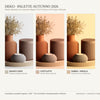 Striaris: Barattolo con Coperchio Rigato Home Decor in PLA: Palette finiture Bianco Osso, Caffelatte, Sabbia