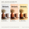 Striaris: Vaso Rigato Home Decor in PLA: Palette finiture Bianco Osso, Caffelatte, Sabbia