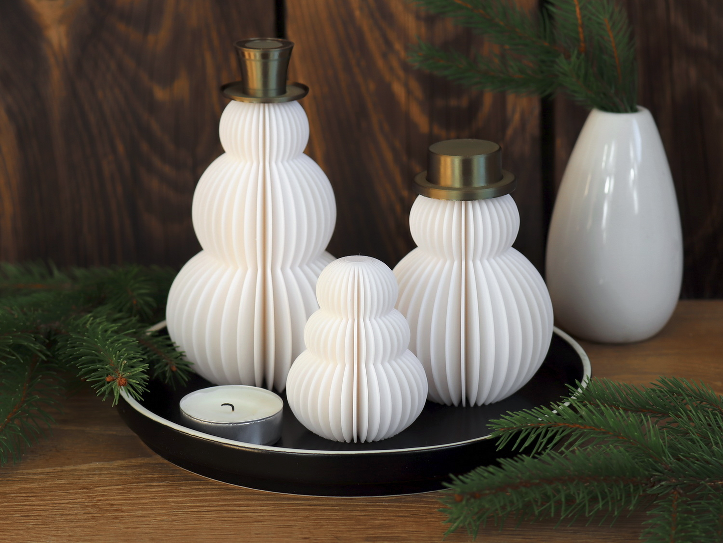 Snowfolk: Home Decor Pupazzi Neve Design Minimal in PLA