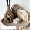 Arcadia: Vassoio Rigato Boho Home Decor in PLA: Dettaglio macro texture satinata a rilievo