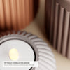 Striaris: Porta Tealight Rigato Home Decor in PLA: Dettaglio macro scanalature verticali regolari