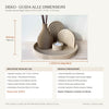 Arcadia: Vassoio Rigato Boho Home Decor in PLA: Tavola tecnica quote millimetriche reali CAD