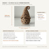 Guida alle dimensioni di Fiorello DEKO: Altezza 100 mm, diametro 64 mm, peso 41 g e alloggio tealight LED 39,5 mm.