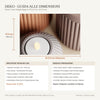 Striaris: Porta Tealight Rigato Home Decor in PLA: Tavola tecnica quote millimetriche reali CAD