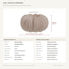 Guida alle dimensioni Zucchetta DEKO: Diametro 81,7 mm, altezza 45,8 mm, alloggio tealight LED 39,5 mm, peso 55 g.