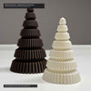 Foto reale di produzione DEKO a Galatone: Alberi Japandi Trees stampati in 3D in PLA opaco biodegradabile con finitura scanalata a gradoni.