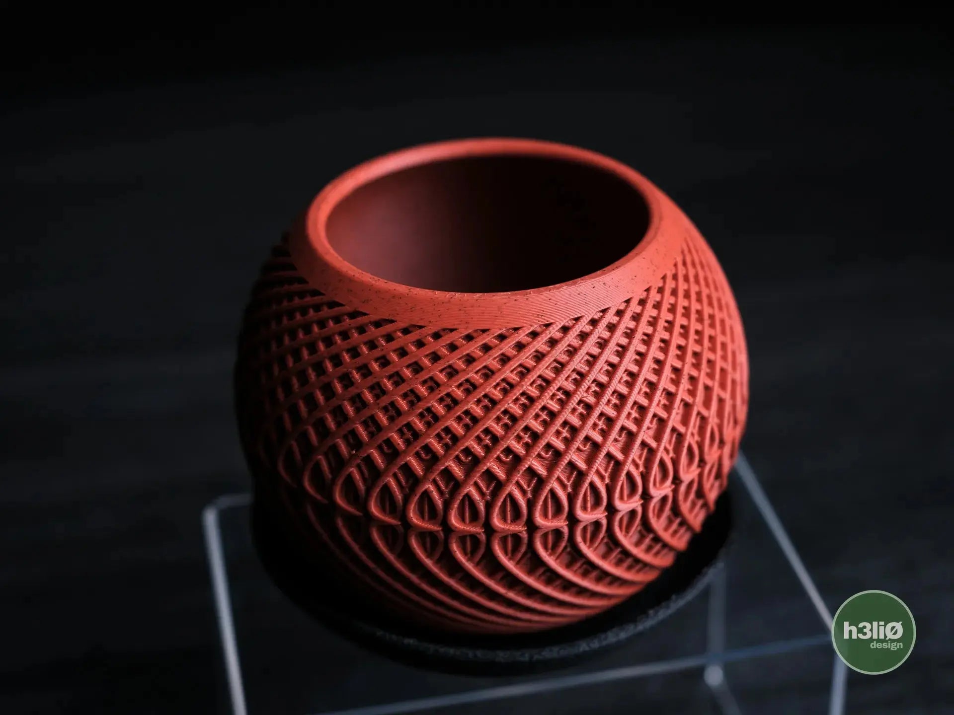 KINETIC: Vaso da Interno Home Decor con Texture Dinamica e Piattino h3li0
