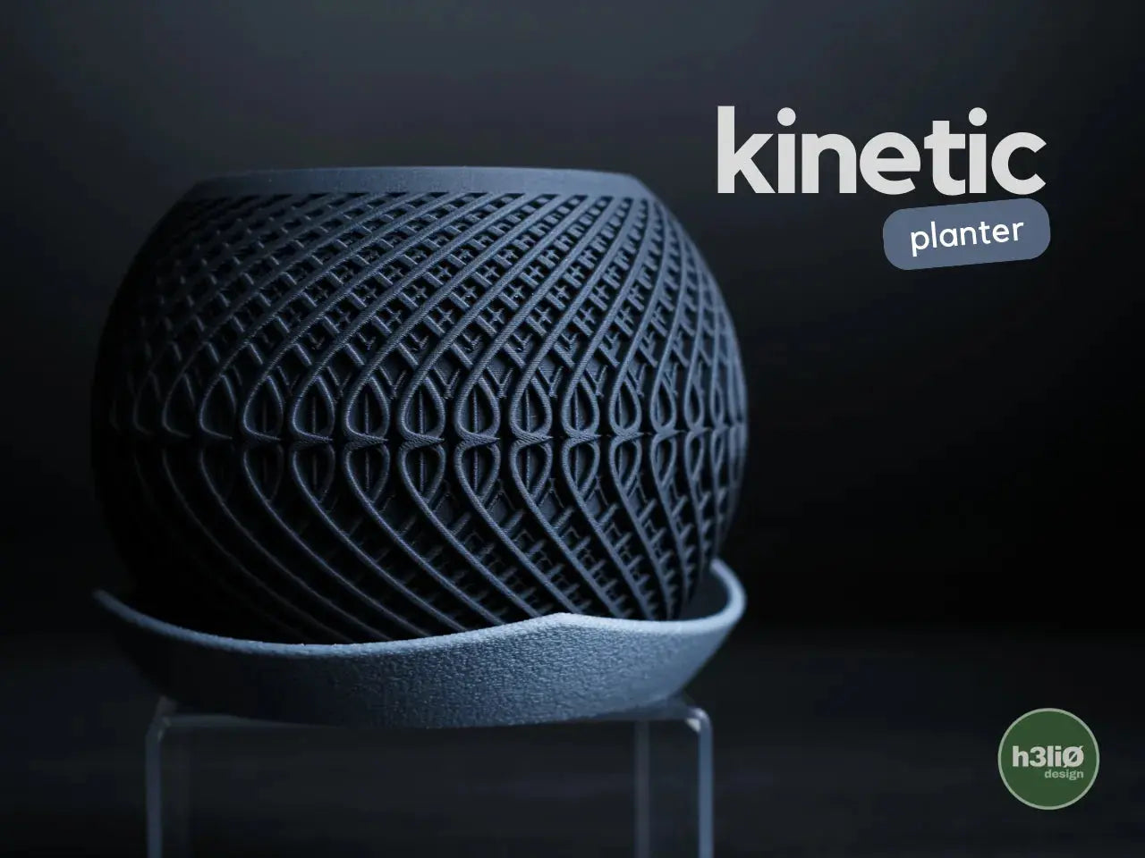 KINETIC: Vaso da Interno Home Decor con Texture Dinamica e Piattino h3li0