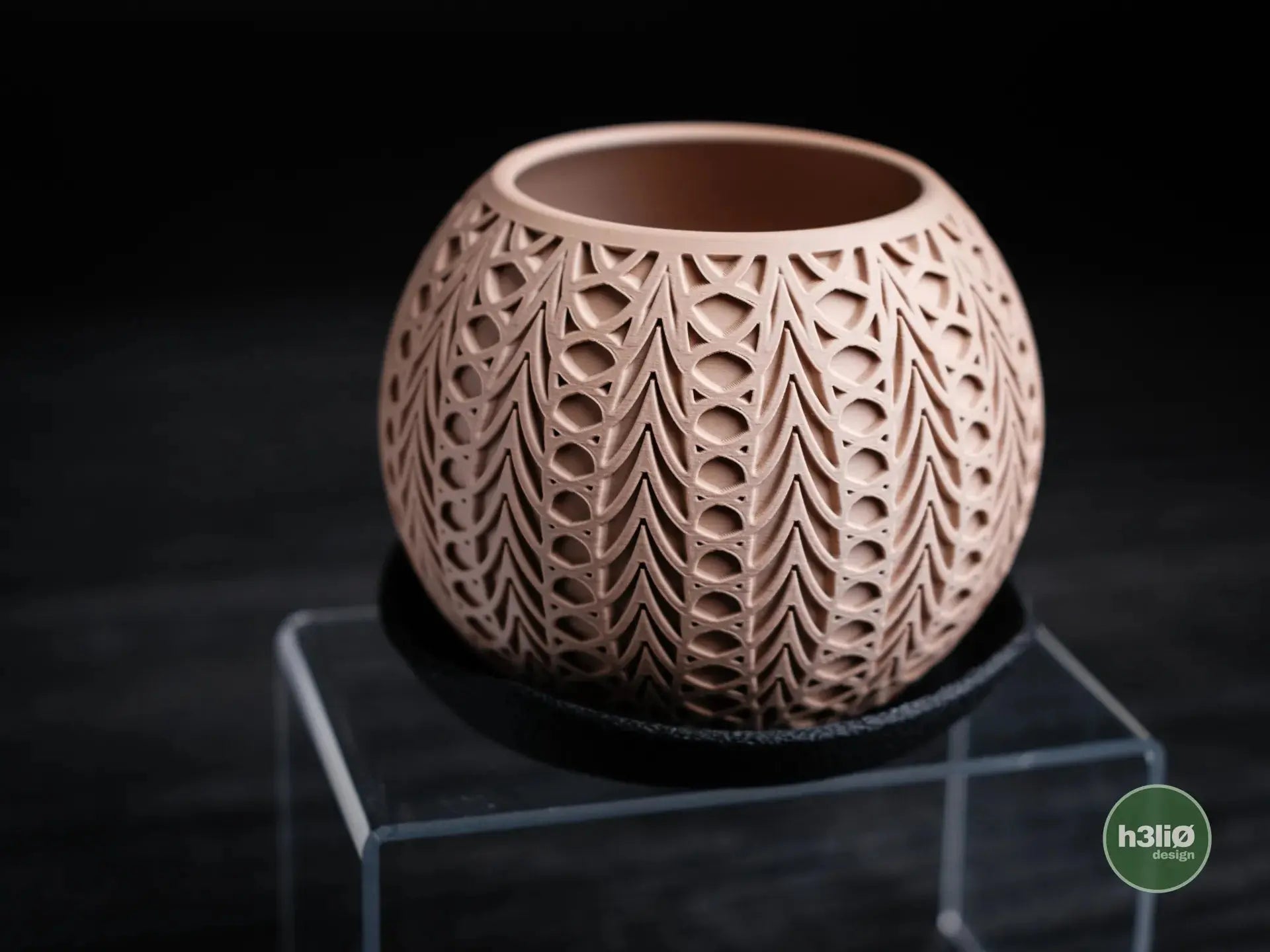 FUSION: Vaso Decorativo Sferico con Motivo Trafitto h3li0
