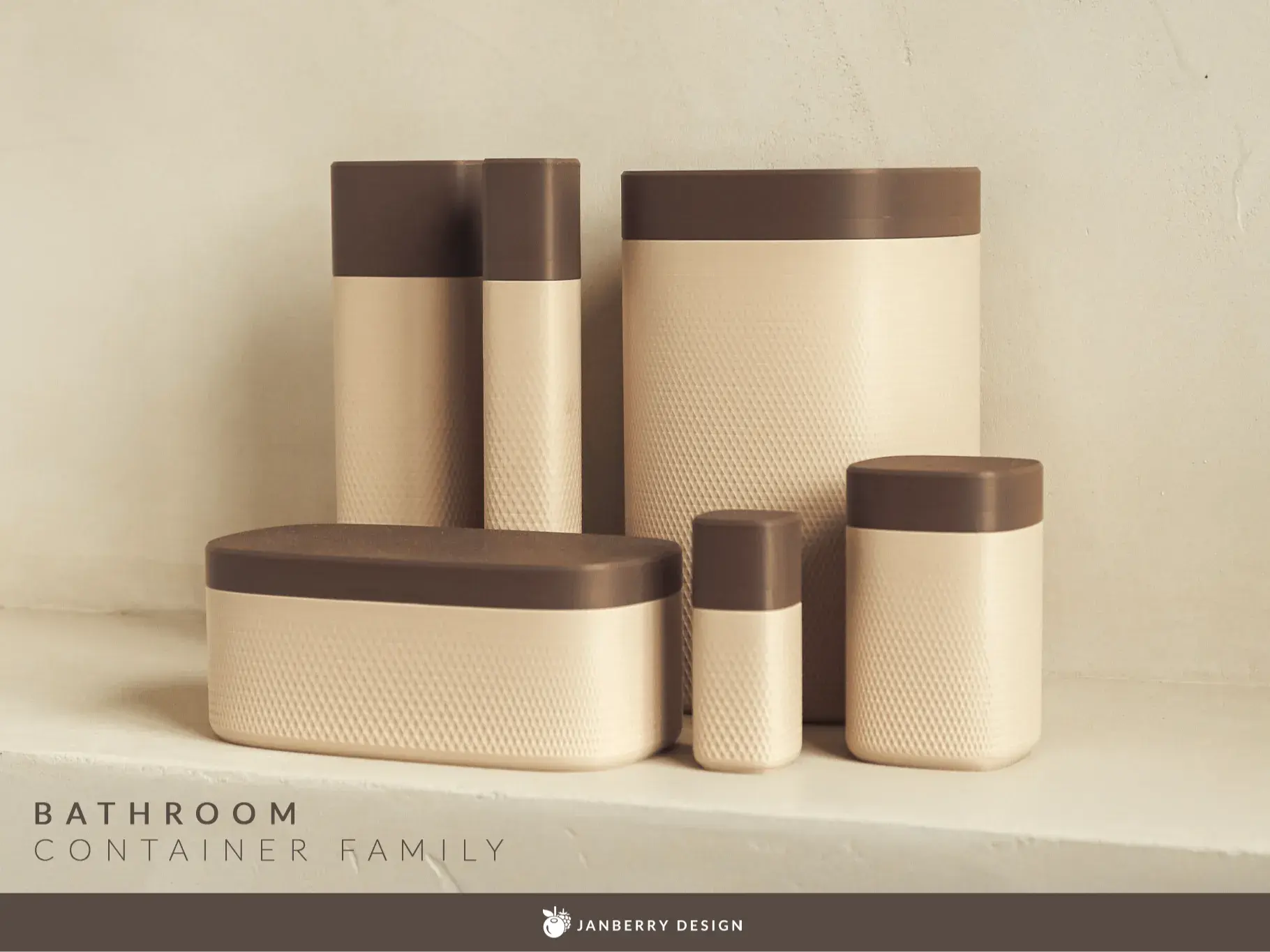 ESSENCE: Home Decor Set Contenitori Bagno Moderni in PLA Janberry
