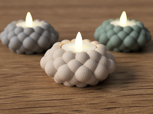 Bubble: Home Decor Portacandele LED Decorativo Organico Minimalista