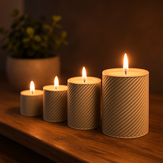 Advent: Home Decor Portacandele Avvento Set 4 Pezzi Texture Diagonale