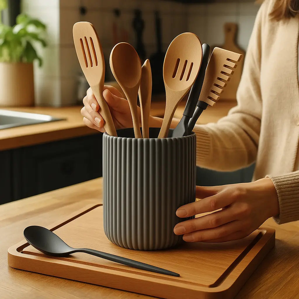 RILIA: Porta Utensili Verticale Scanellato Home Decor DEKO