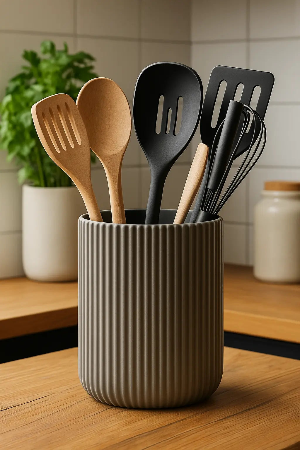 RILIA: Porta Utensili Verticale Scanellato Home Decor DEKO