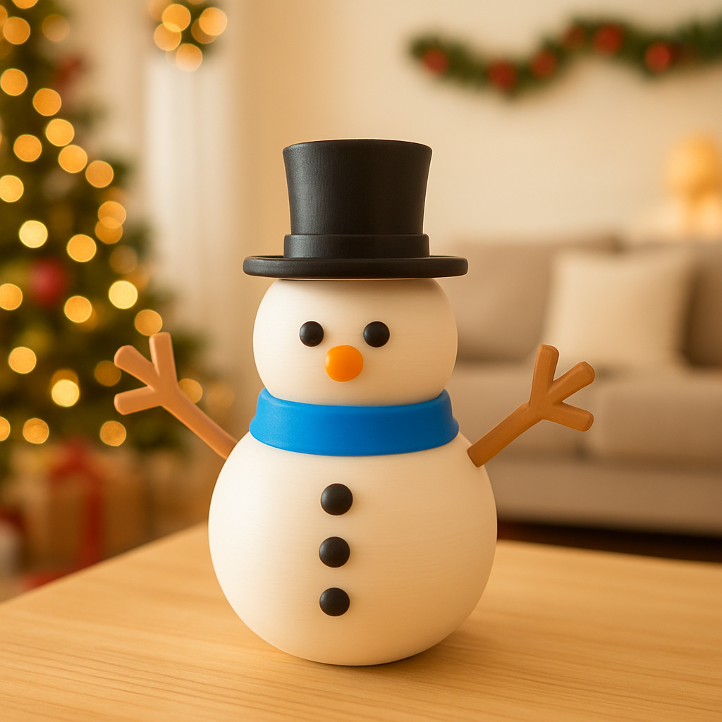 Snowman: Pupazzo di Neve Decorativo Minimal 3D 15cm