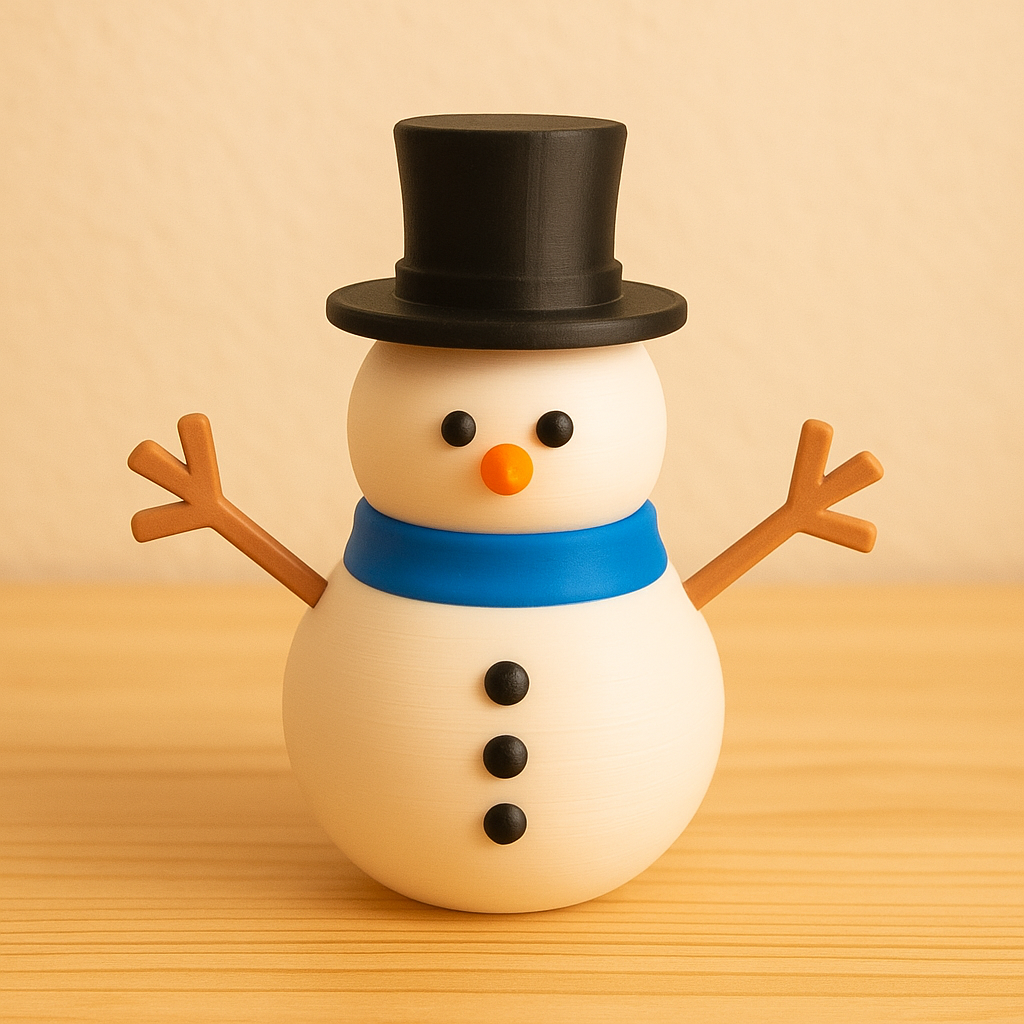 Snowman: Pupazzo di Neve Decorativo Minimal 3D 15cm