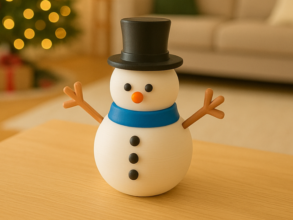 Snowman: Pupazzo di Neve Decorativo Minimal 3D 15cm