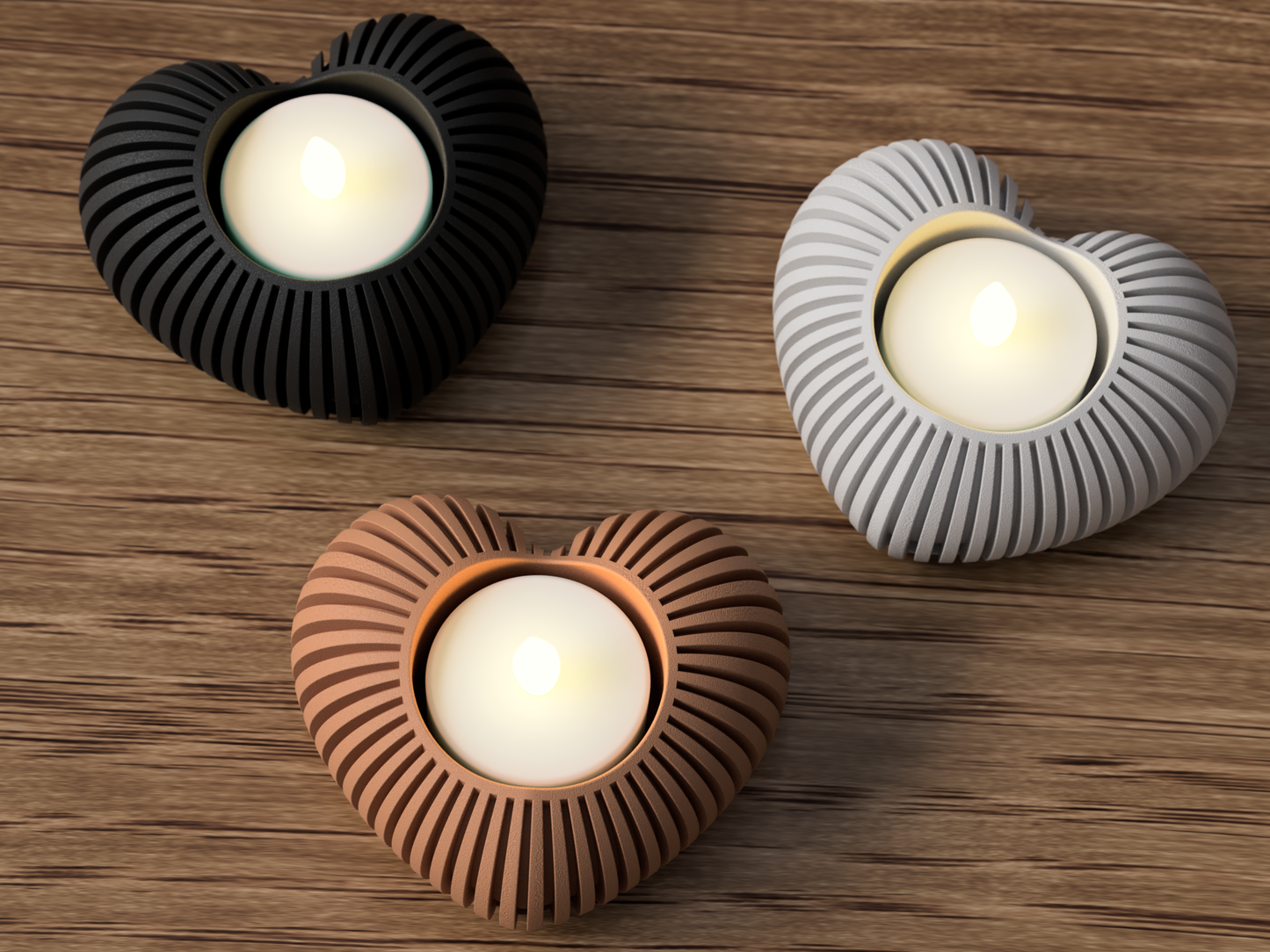 Cuore: Porta Tealight Decorativo Japandi