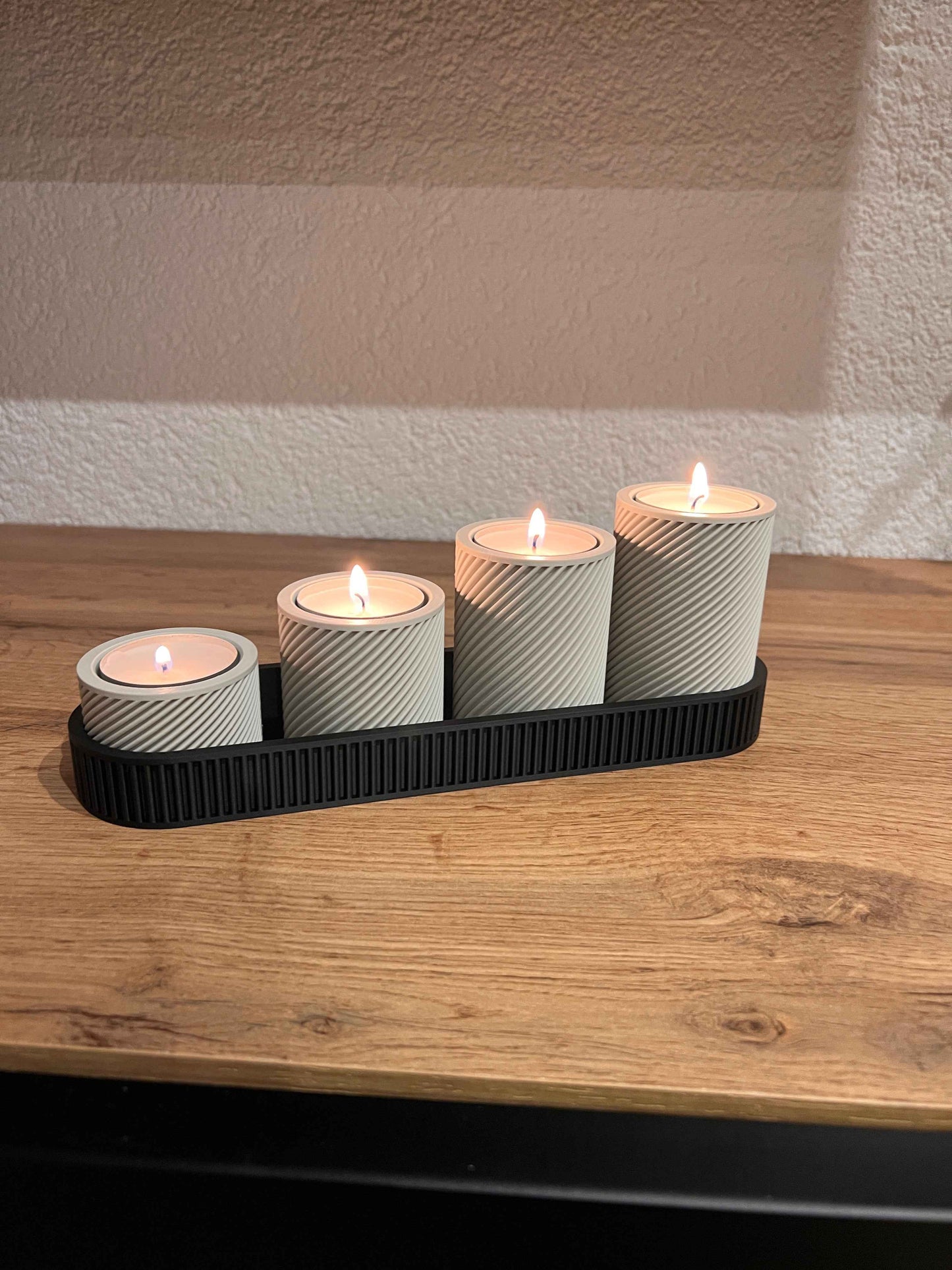 Linea: Home Decor Vassoio Portacandele Nero Minimal 3D