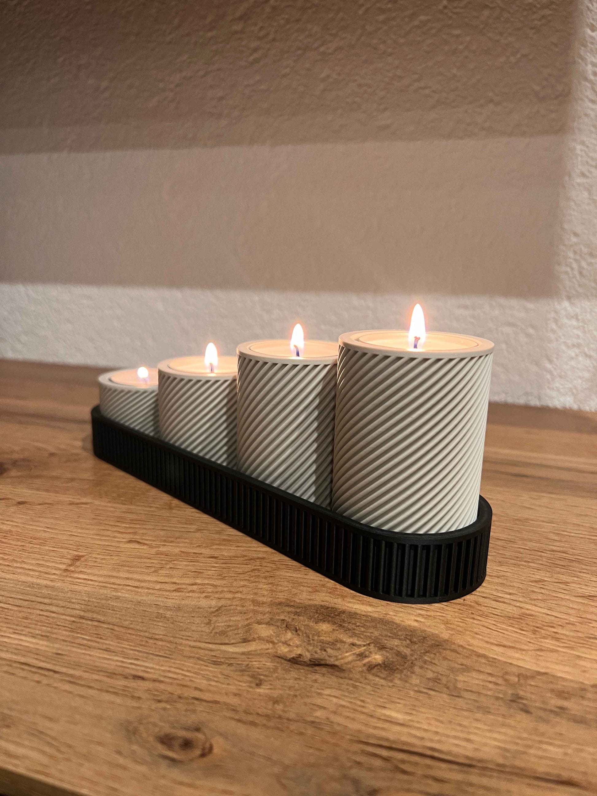 Linea: Home Decor Vassoio Portacandele Nero Minimal 3D