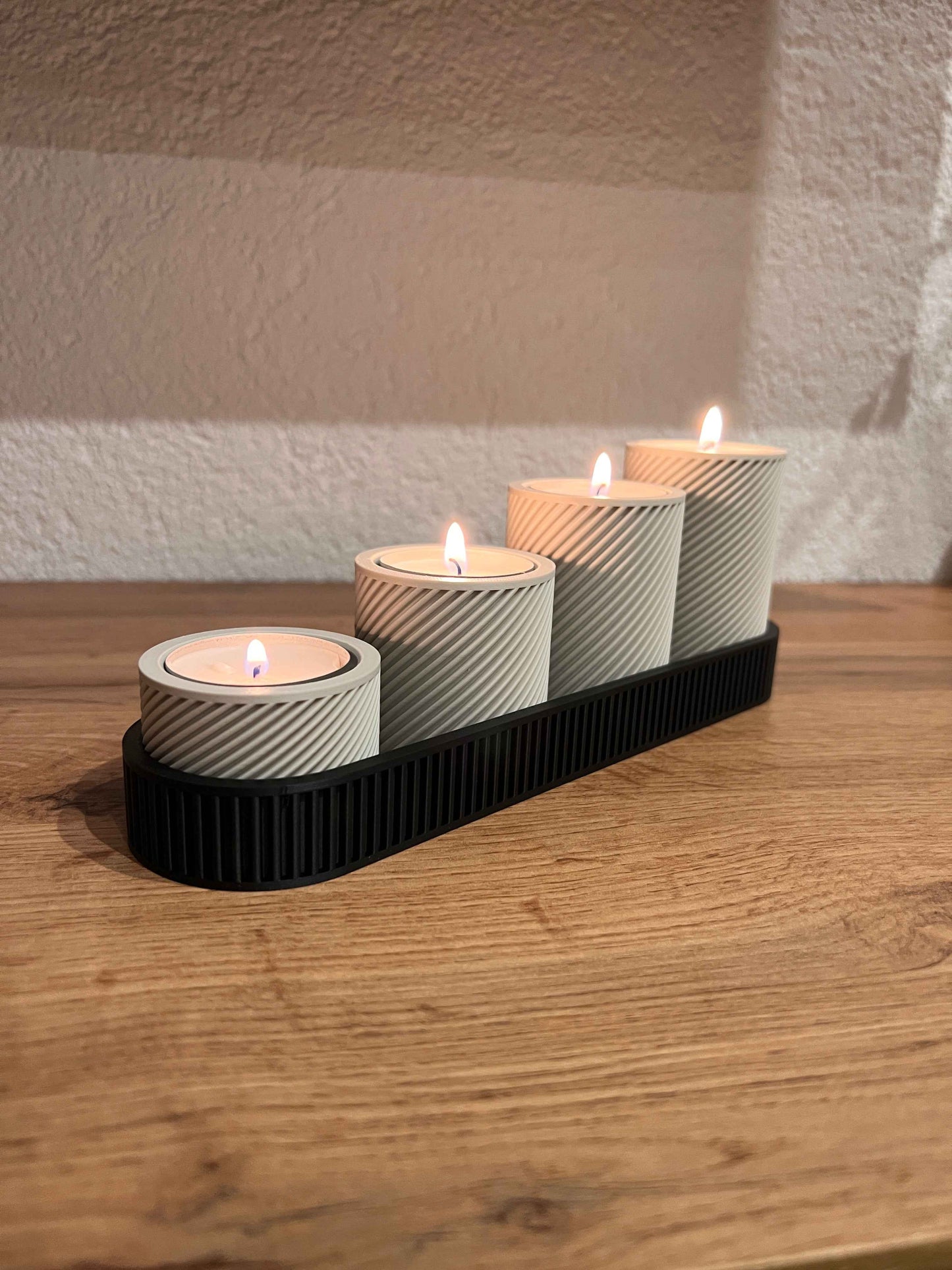 Linea: Home Decor Vassoio Portacandele Nero Minimal 3D