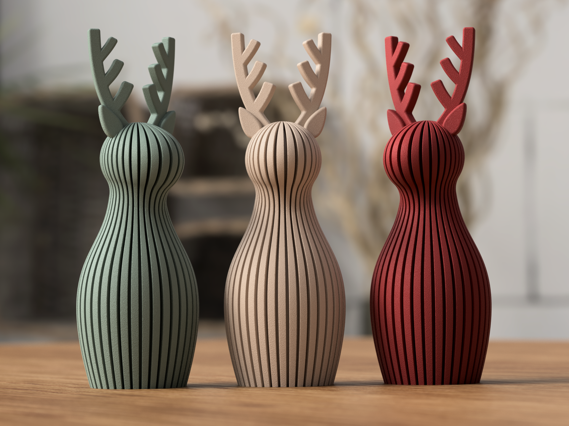 RENNA: Decorazione Natalizia Japandi in PLA