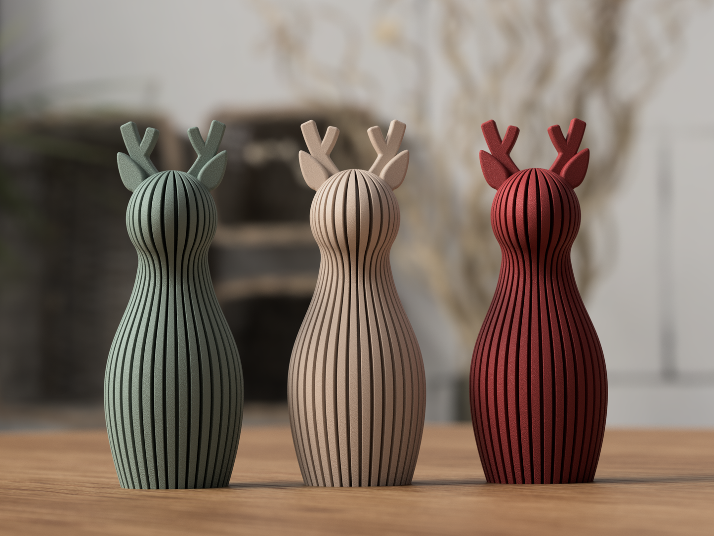 RENNA: Decorazione Natalizia Japandi in PLA