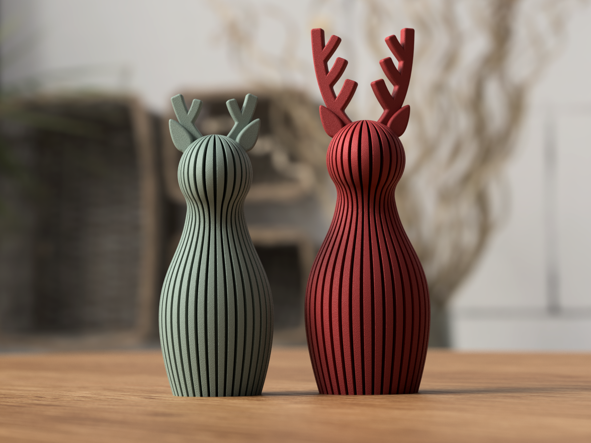 RENNA: Decorazione Natalizia Japandi in PLA