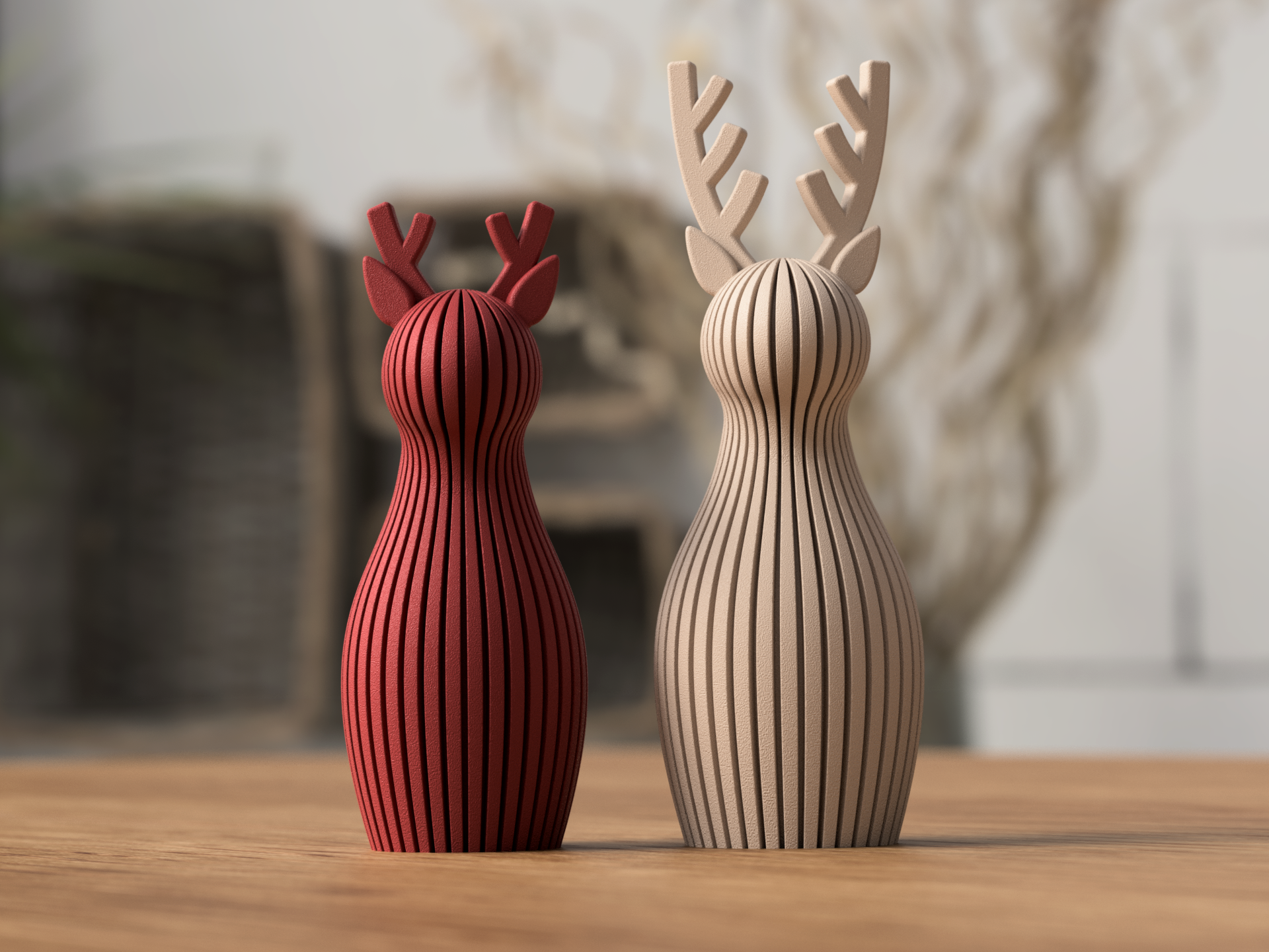 RENNA: Decorazione Natalizia Japandi in PLA