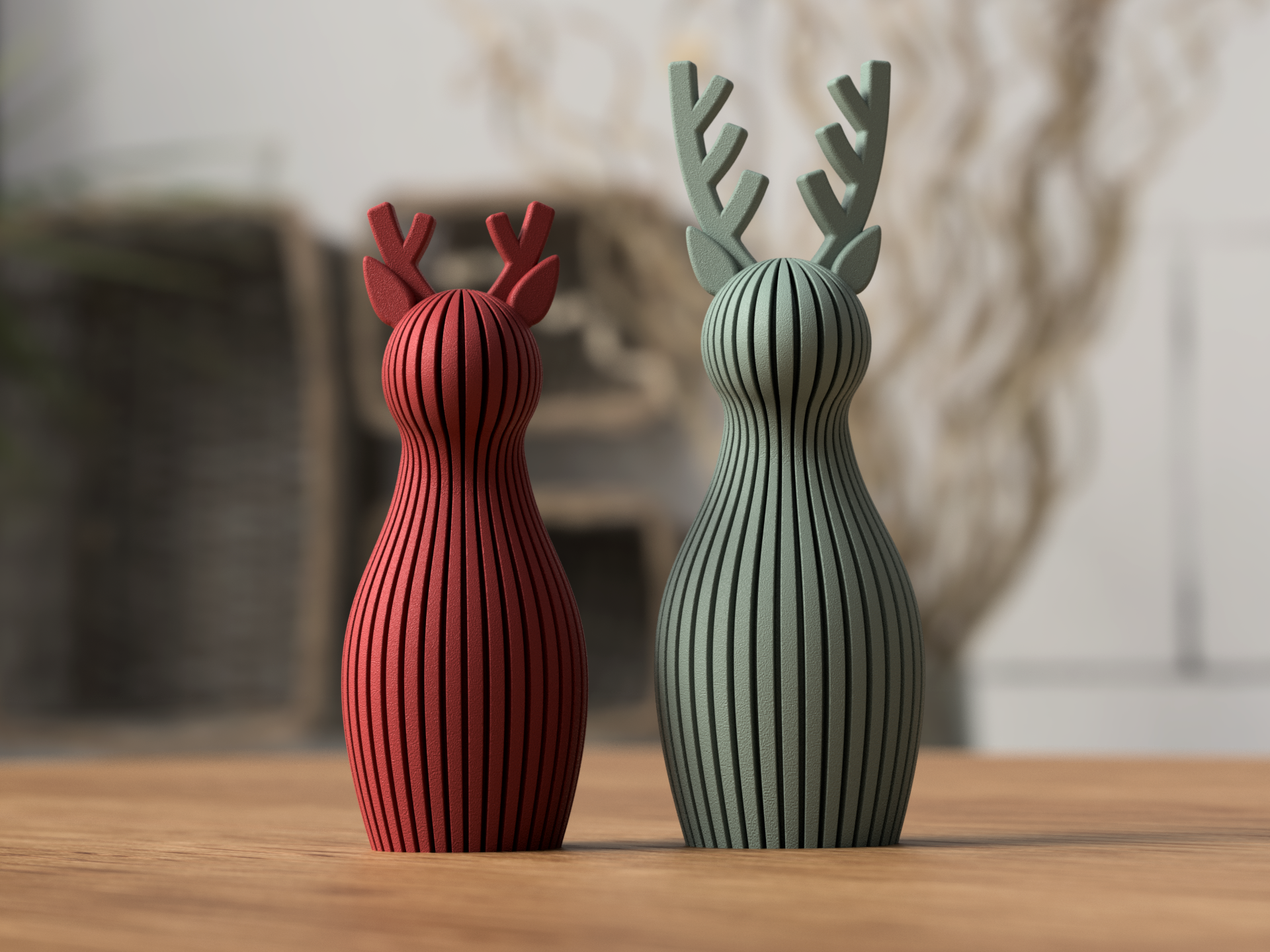 RENNA: Decorazione Natalizia Japandi in PLA