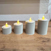 Advent DEKO: set da 4 portacandele per corona dell'avvento con texture diagonale in PLA, con candele LED accese.