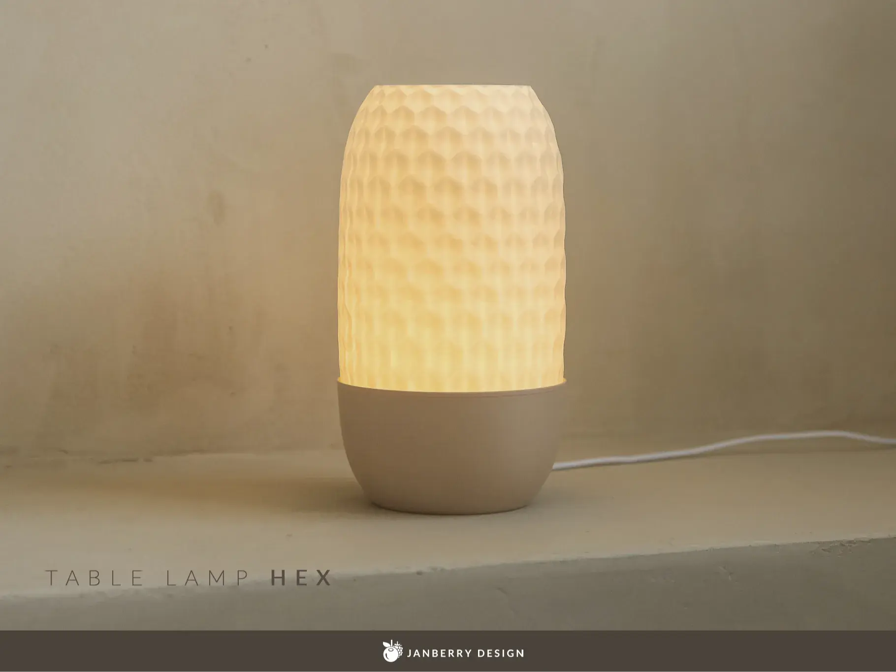 HEXAGONAL: Home Decor Lampada da Tavolo con Texture Esagonale Janberry